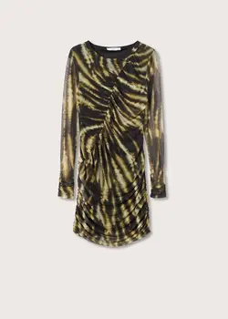 خرید پیراهن طرح دار زنانه منگو کد 207680 | بانی استایل