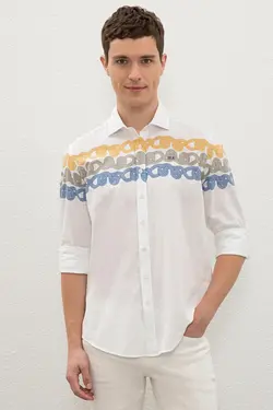 خرید پیراهن آستین بلند مردانه یو اس پولو کد 121122 | بانی استایل