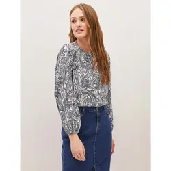 خرید بلوز طرح دار زنانه ال سی وایکیکی کد 86342 | فروشگاه اینترنتی بانی استایل