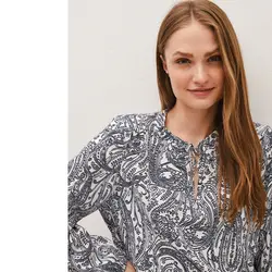 خرید بلوز طرح دار زنانه ال سی وایکیکی کد 86342 | فروشگاه اینترنتی بانی استایل