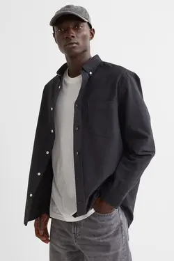 خرید پیراهن آکسفورد مردانه اچ اند ام کد 107183 | بانی استایل