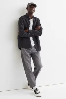 خرید پیراهن آکسفورد مردانه اچ اند ام کد 107183 | بانی استایل