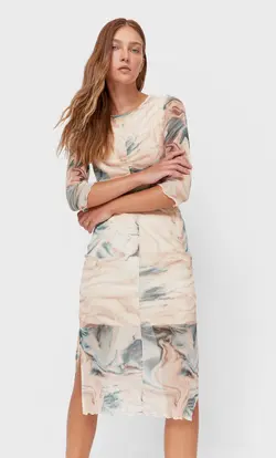 خرید پیراهن میدی زنانه استرادیواریوس کد 130358 | بانی استایل