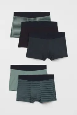 خرید شورت باکسر مردانه بسته 5 عددی اچ اند ام کد 124321 | بانی استایل