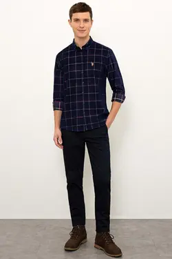 خرید پیراهن چهارخانه مردانه یو اس پولو کد 120861 | بانی استایل