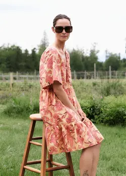 خرید پیراهن طرح دار زنانه منگو کد 113339 | بانی استایل