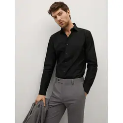 خرید پیراهن نخی آستین بلند مردانه منگو کد 88360 | فروشگاه اینترنتی بانی استایل