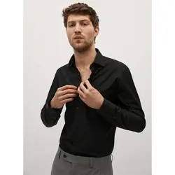 خرید پیراهن نخی آستین بلند مردانه منگو کد 88360 | فروشگاه اینترنتی بانی استایل