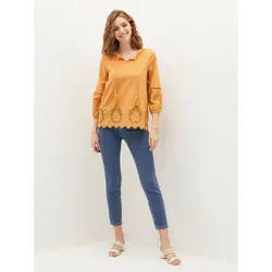 خرید بلوز نخی زنانه ال سی وایکیکی کد 86165 | فروشگاه اینترنتی بانی استایل