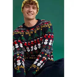خرید پلیور طرح کریسمس مردانه دفکتو کد 56602 | فروشگاه اینترنتی بانی استایل