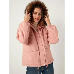 خرید کاپشن کلاه دار زنانه ال سی وایکیکی کد 47708 | بانی استایل