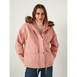 خرید کاپشن کلاه دار زنانه ال سی وایکیکی کد 47708 | بانی استایل