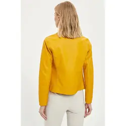 خرید کاپشن چرم زنانه دفکتو کد 44914 | فروشگاه اینترنتی بانی استایل