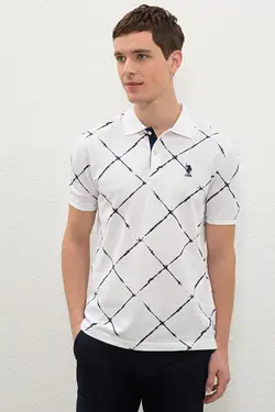 خرید پولوشرت طرح دار مردانه یو اس پولو کد 236005 | بانی استایل