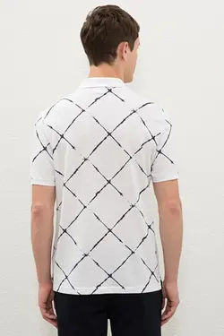 خرید پولوشرت طرح دار مردانه یو اس پولو کد 236005 | بانی استایل