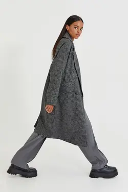 خرید پالتو طرح دار زنانه پول اند بیر کد 197229 | بانی استایل