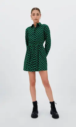 خرید پیراهن طرح دار زنانه استرادیواریوس کد 244427 | بانی استایل