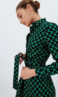 خرید پیراهن طرح دار زنانه استرادیواریوس کد 244427 | بانی استایل