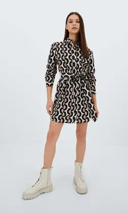 خرید پیراهن طرح دار زنانه استرادیواریوس کد 244428 | بانی استایل