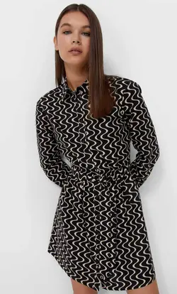 خرید پیراهن طرح دار زنانه استرادیواریوس کد 244414 | بانی استایل