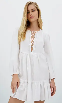 خرید پیراهن کوتاه زنانه استرادیواریوس کد 244491 | بانی استایل