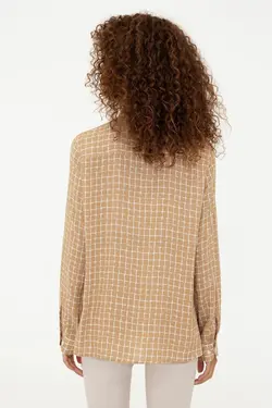 خرید شومیز چهارخانه زنانه یو اس پولو کد 246834 | بانی استایل