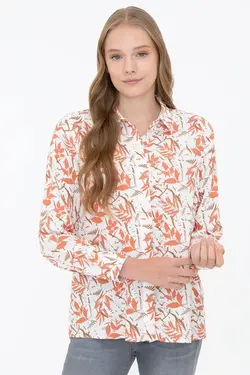 خرید شومیز طرح دار زنانه یو اس پولو کد 246816 | بانی استایل