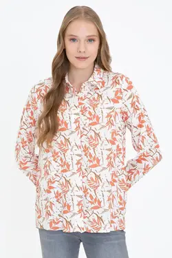 خرید شومیز طرح دار زنانه یو اس پولو کد 246816 | بانی استایل