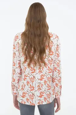 خرید شومیز طرح دار زنانه یو اس پولو کد 246816 | بانی استایل