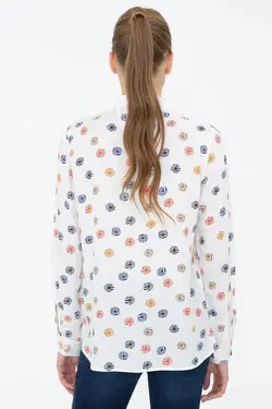 خرید شومیز طرح دار زنانه یو اس پولو کد 246814 | بانی استایل