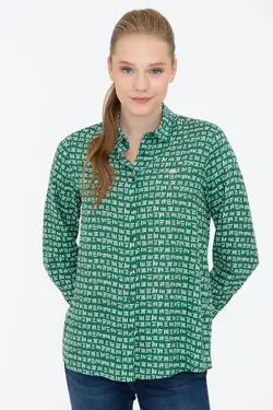 خرید شومیز طرح دار زنانه یو اس پولو کد 246833 | بانی استایل