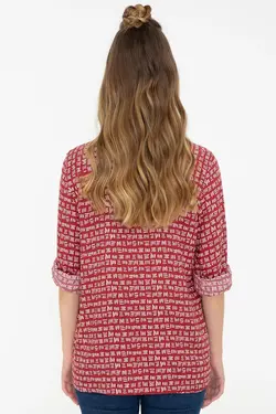 خرید شومیز طرح دار زنانه یو اس پولو کد 246832 | بانی استایل