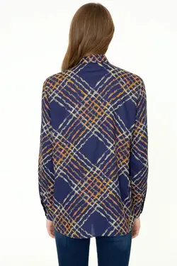 خرید شومیز طرح دار زنانه یو اس پولو کد 246882 | بانی استایل