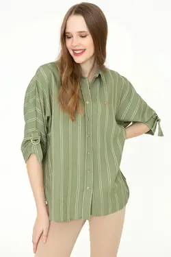 خرید شومیز راه راه زنانه یو اس پولو کد 246880 | بانی استایل