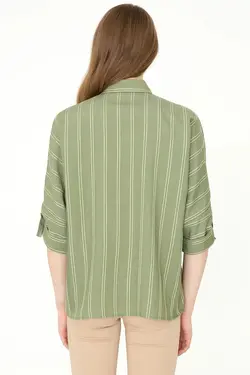 خرید شومیز راه راه زنانه یو اس پولو کد 246880 | بانی استایل