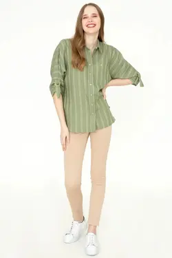 خرید شومیز راه راه زنانه یو اس پولو کد 246880 | بانی استایل