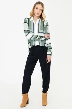 خرید شومیز طرح دار زنانه یو اس پولو کد 246879 | بانی استایل