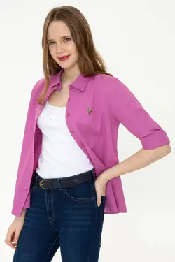 خرید شومیز آستین بلند زنانه یو اس پولو کد 248051 | بانی استایل