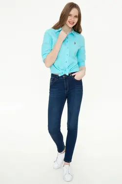 خرید شومیز آستین بلند زنانه یو اس پولو کد 248045 | بانی استایل