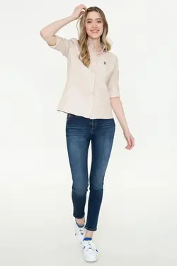 خرید شومیز آستین بلند زنانه یو اس پولو کد 247206 | بانی استایل