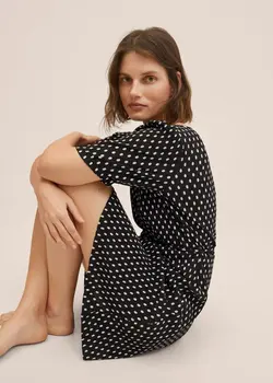 خرید پیراهن طرح دار زنانه منگو کد 261224 | بانی استایل