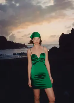 خرید پیراهن ساتن زنانه منگو کد 261217 | بانی استایل