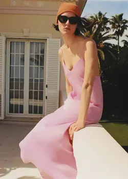 خرید پیراهن بلند ساتن زنانه منگو کد 261211 | بانی استایل