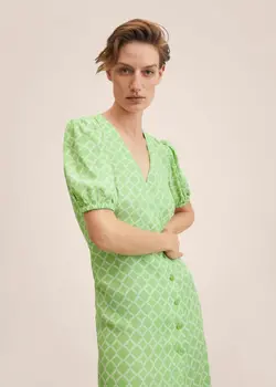 خرید پیراهن طرح دار زنانه منگو کد 262318 | بانی استایل