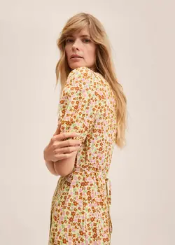 خرید پیراهن طرح دار زنانه منگو کد 262306 | بانی استایل