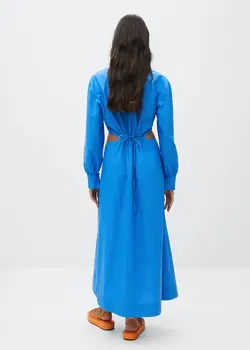 خرید پیراهن نخی بلند زنانه منگو کد 262298 | بانی استایل