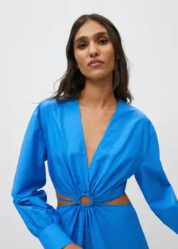 خرید پیراهن نخی بلند زنانه منگو کد 262298 | بانی استایل