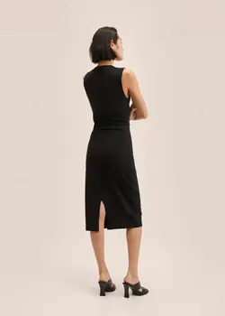 خرید پیراهن نخی میدی زنانه منگو کد 263114 | بانی استایل