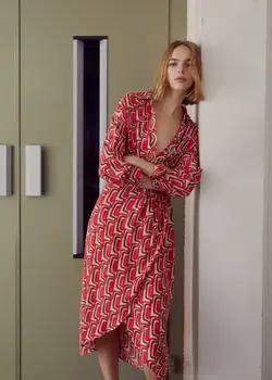 خرید پیراهن طرح دار زنانه منگو کد 263126 | بانی استایل