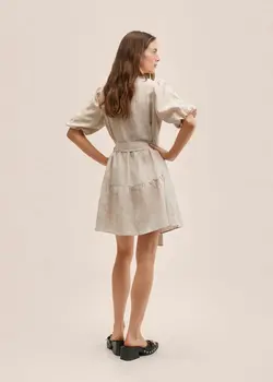 خرید پیراهن کتان زنانه منگو کد 263124 | بانی استایل